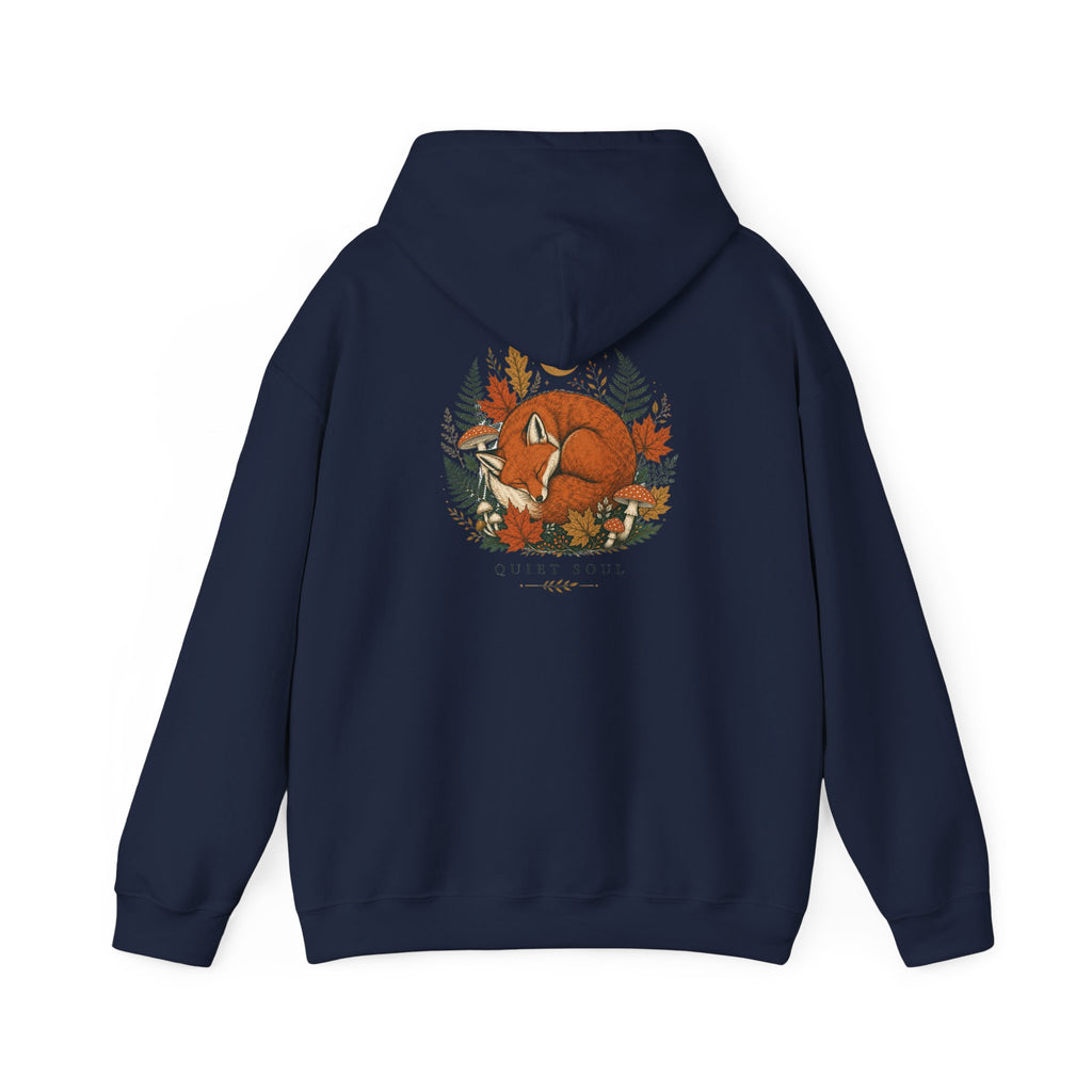 Fox Forest Hoodie — Cozy Sleeping Fox Autumn Leaves Sweatshirt