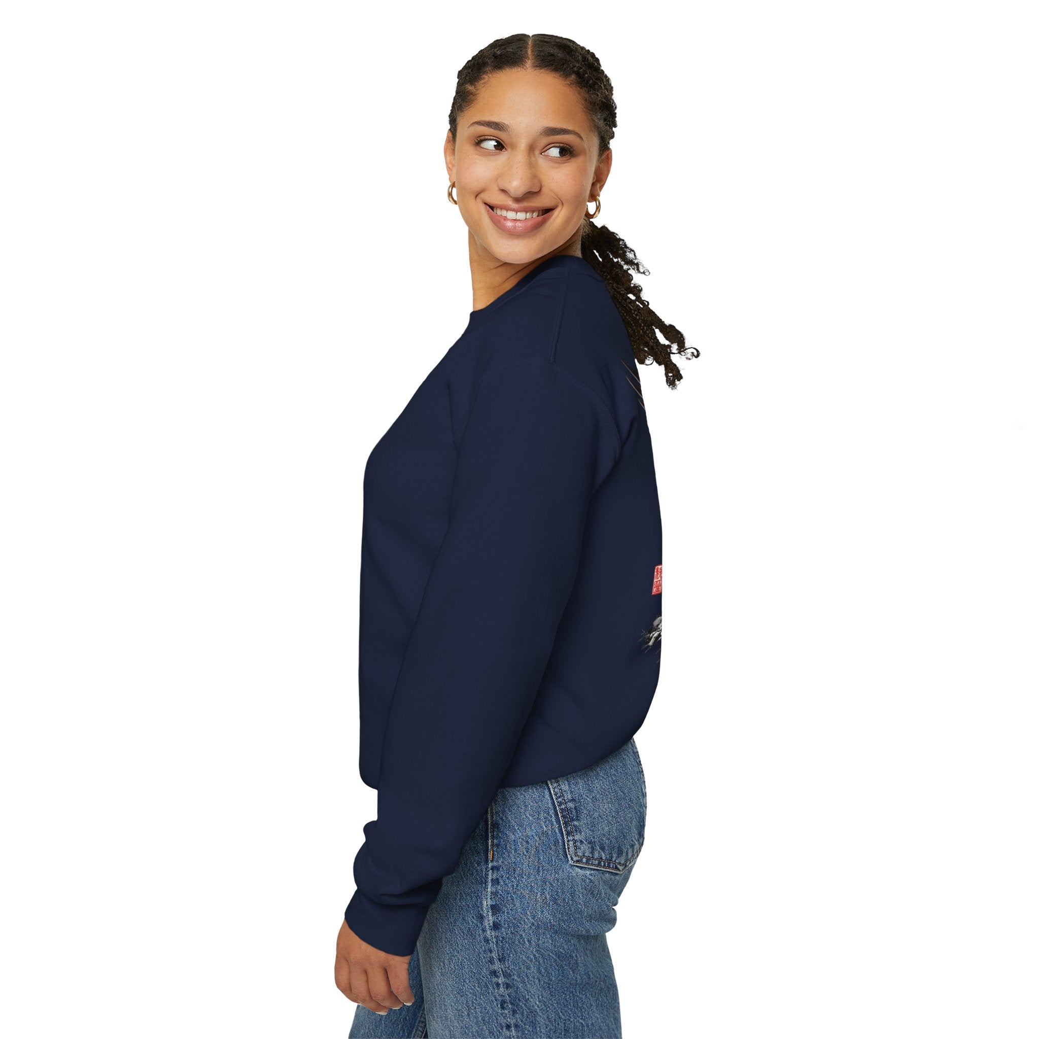 Phoenix Warrior Crewneck Sweatshirt – Flaming Phoenix Sword Back Graphic