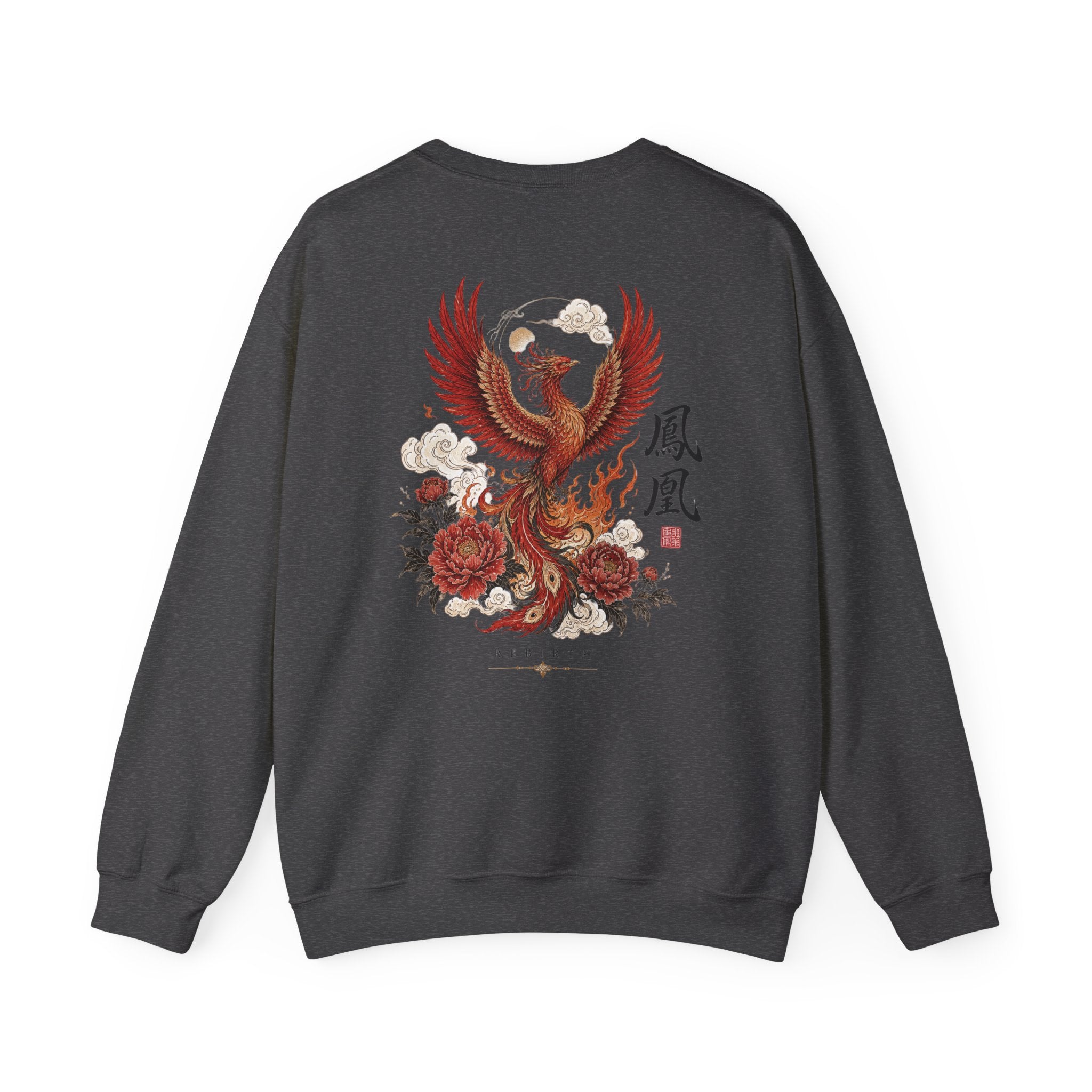 Phoenix Floral Crewneck Sweatshirt — Oriental Phoenix & Peony Graphic
