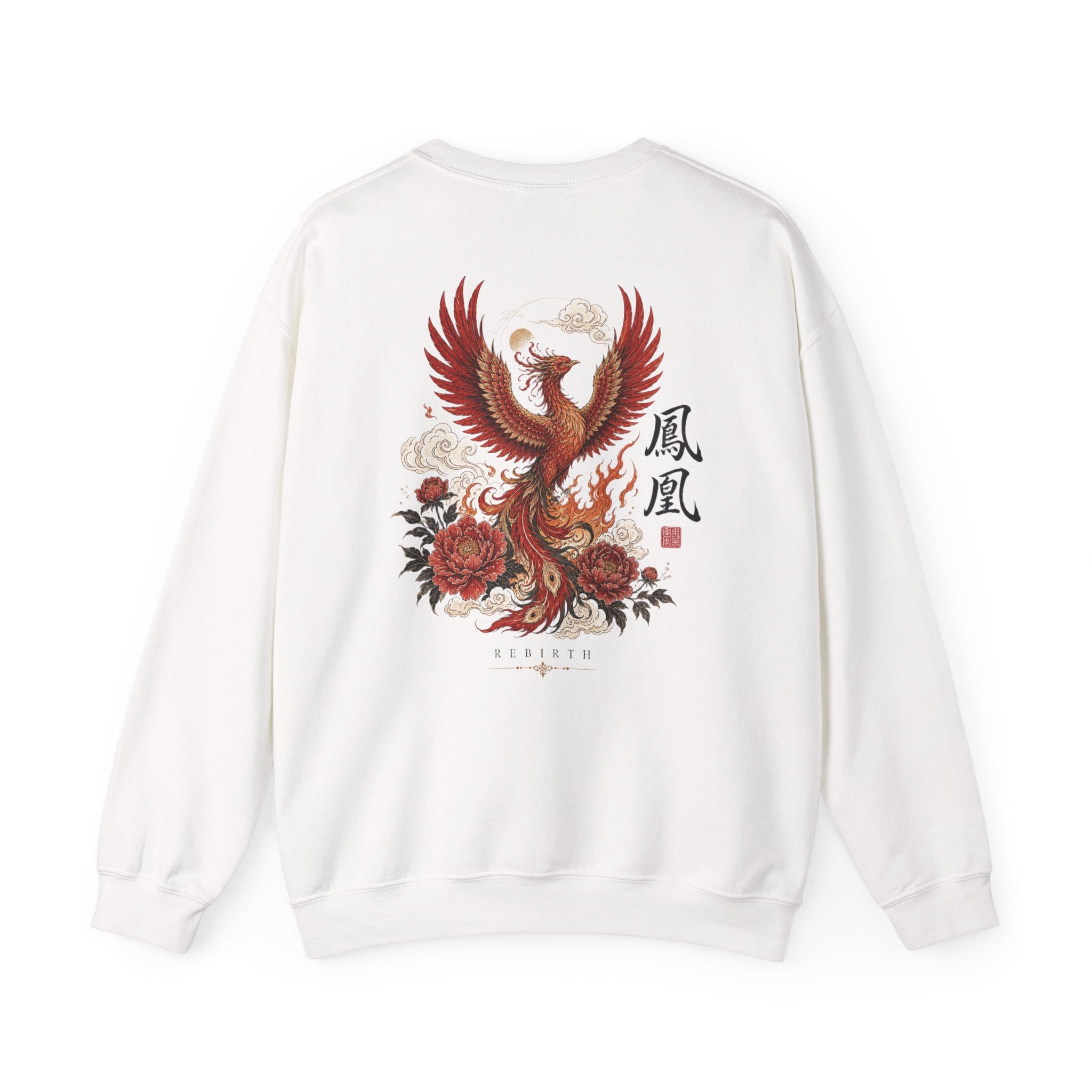 Phoenix Floral Crewneck Sweatshirt — Oriental Phoenix & Peony Graphic