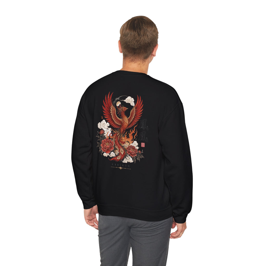 Phoenix Floral Crewneck Sweatshirt — Oriental Phoenix & Peony Graphic