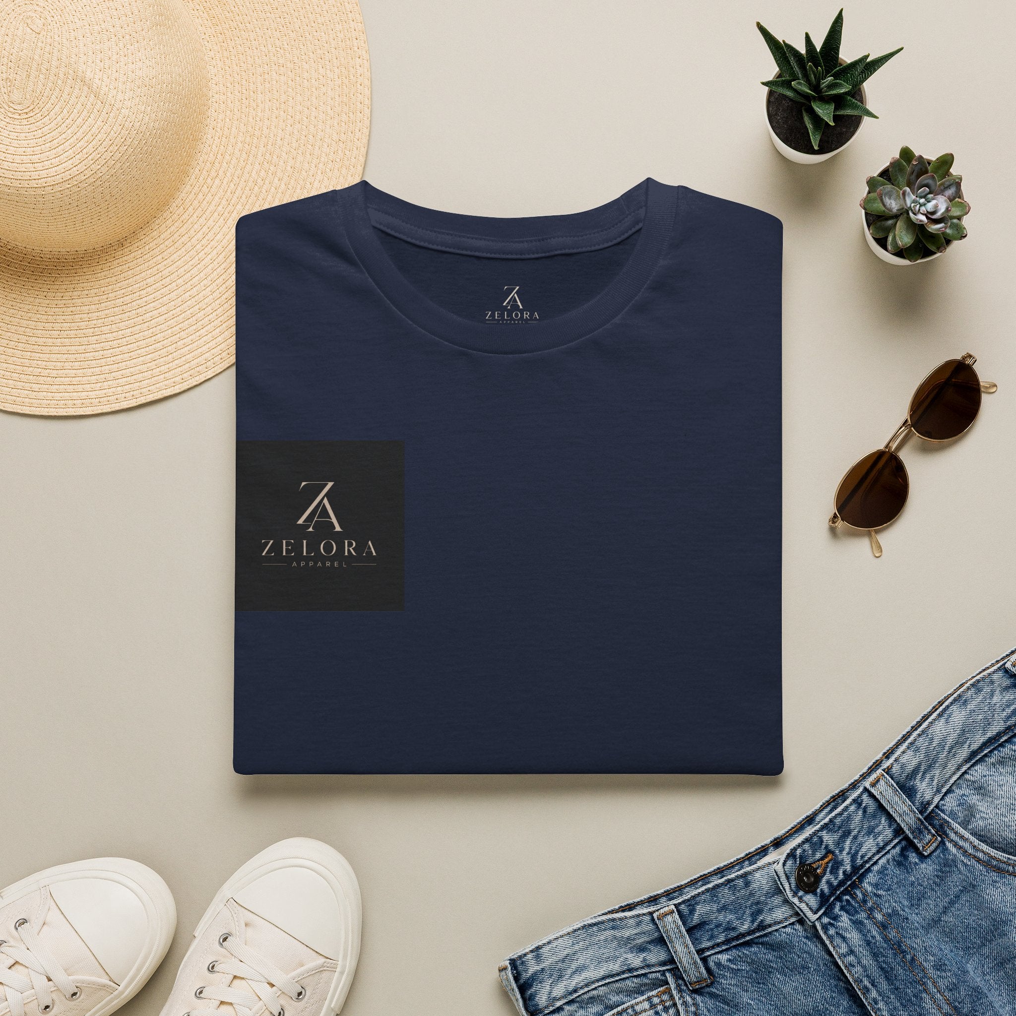 Minimal Logo T‑Shirt — Zeora Monogram Chest Print