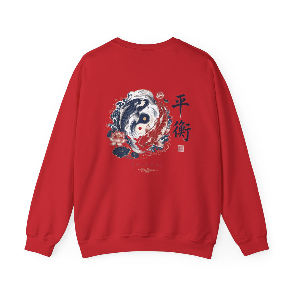 Yin Yang Koi Crewneck Sweatshirt — Balance (平衡) Japanese Koi Graphic