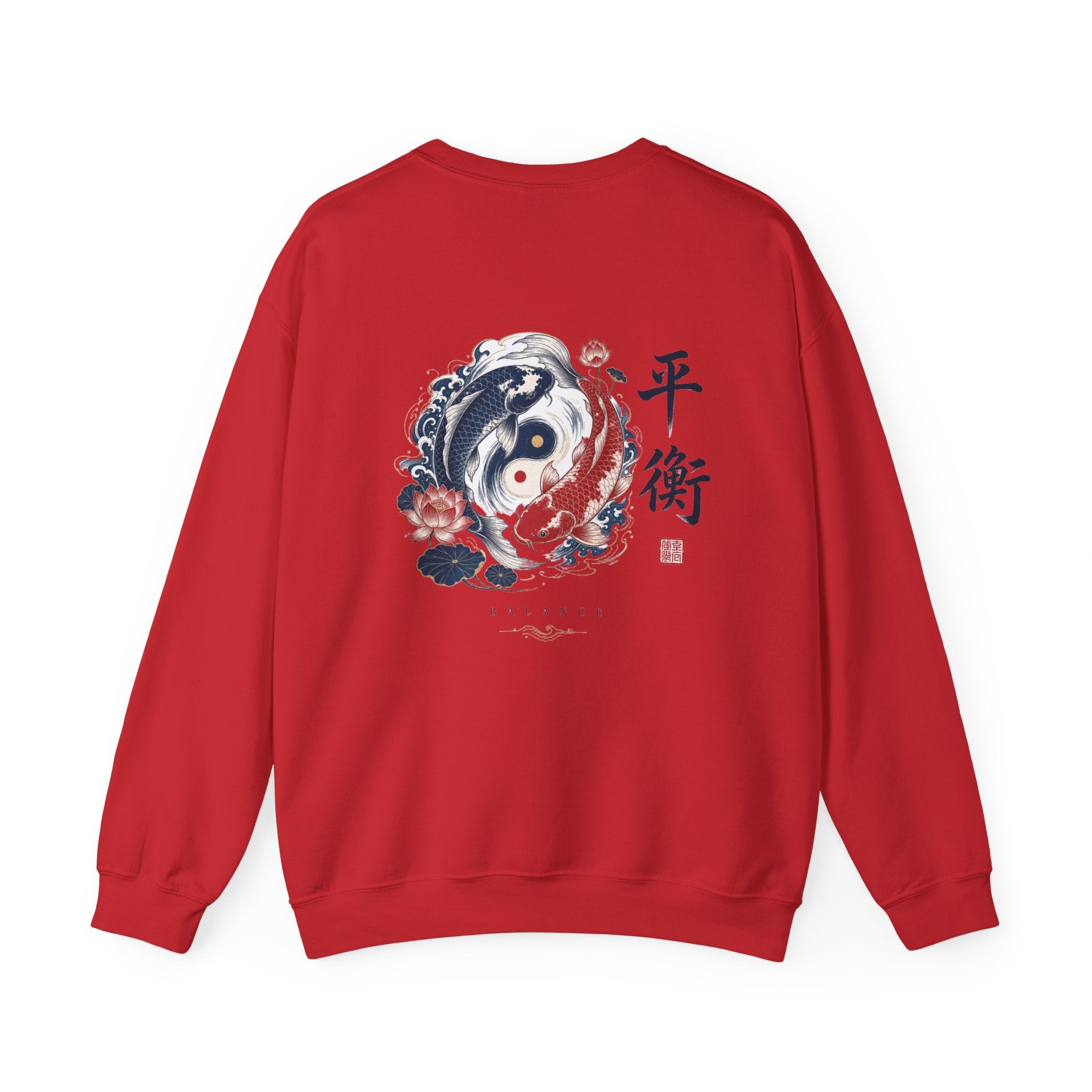 Yin Yang Koi Crewneck Sweatshirt — Balance (平衡) Japanese Koi Graphic