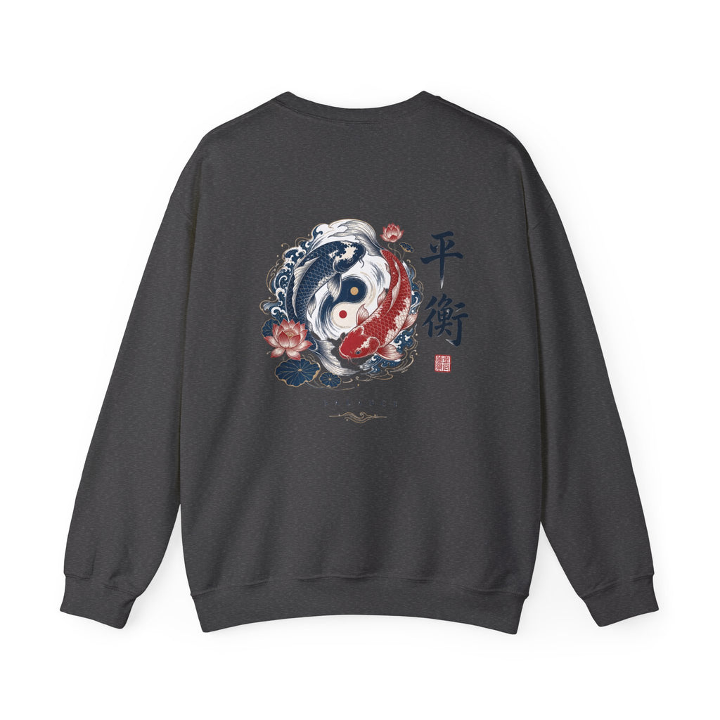 Yin Yang Koi Crewneck Sweatshirt — Balance (平衡) Japanese Koi Graphic