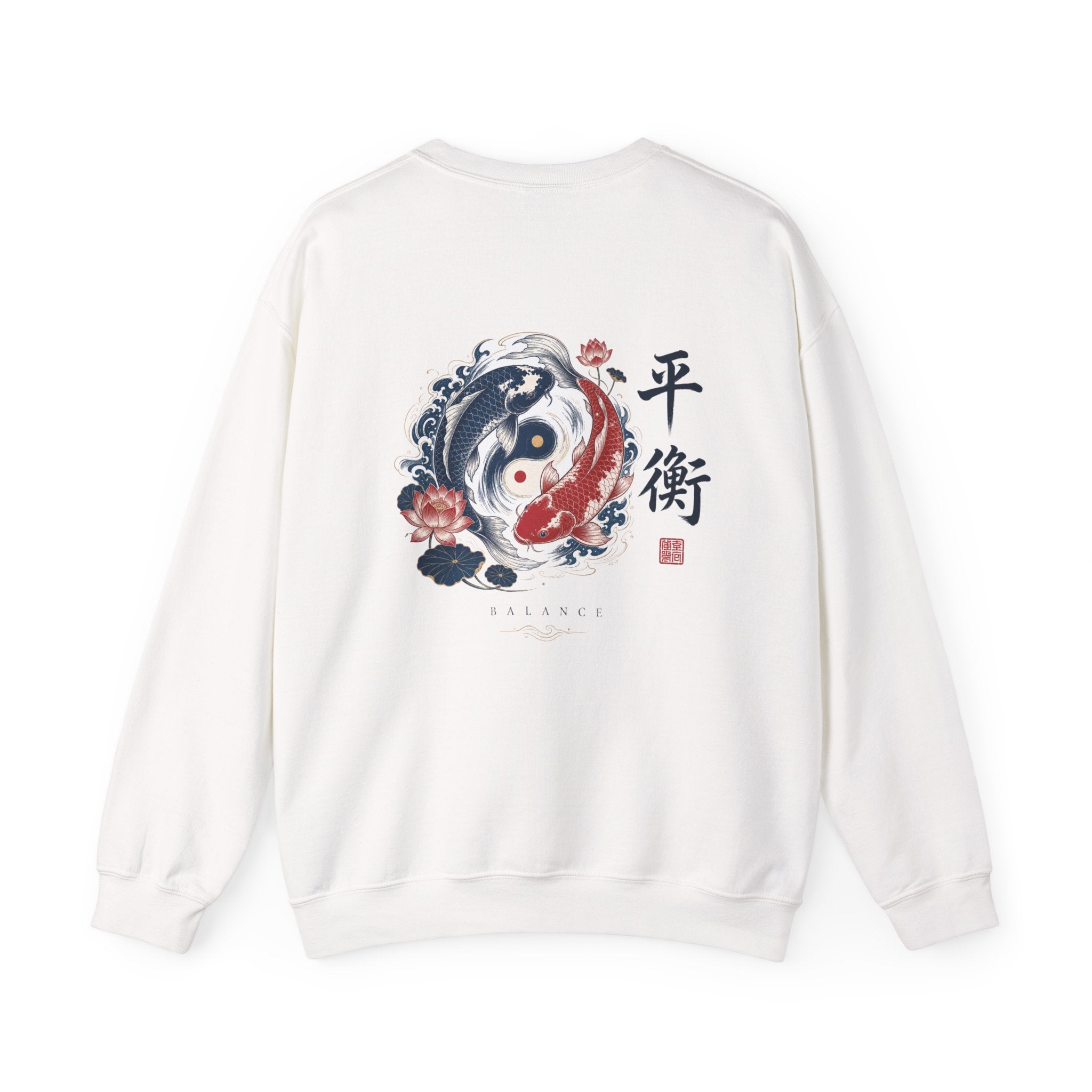 Yin Yang Koi Crewneck Sweatshirt — Balance (平衡) Japanese Koi Graphic