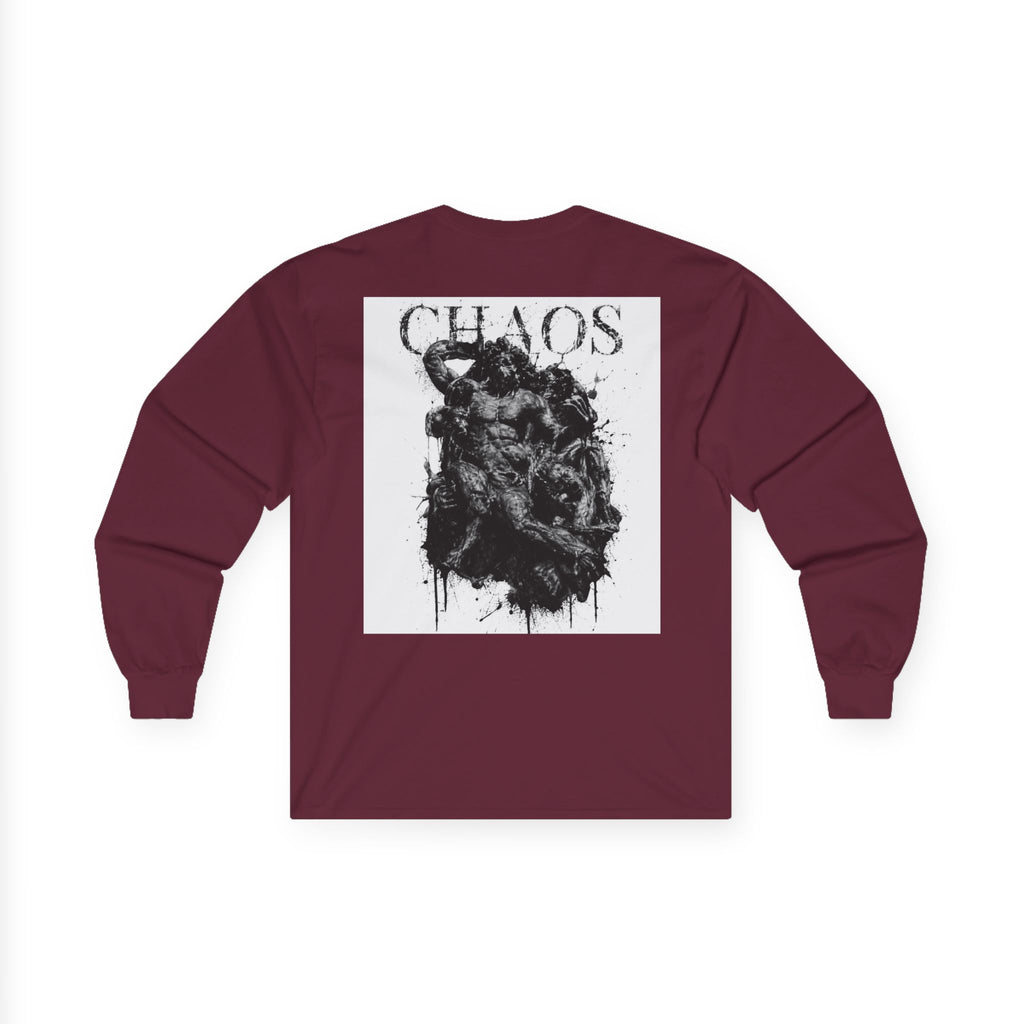 Chaos Long Sleeve Tee — Grunge Gothic Graphic Shirt