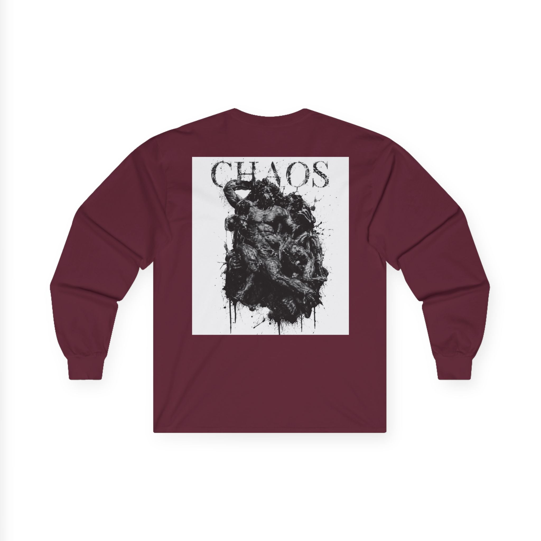 Chaos Long Sleeve Tee — Grunge Gothic Graphic Shirt