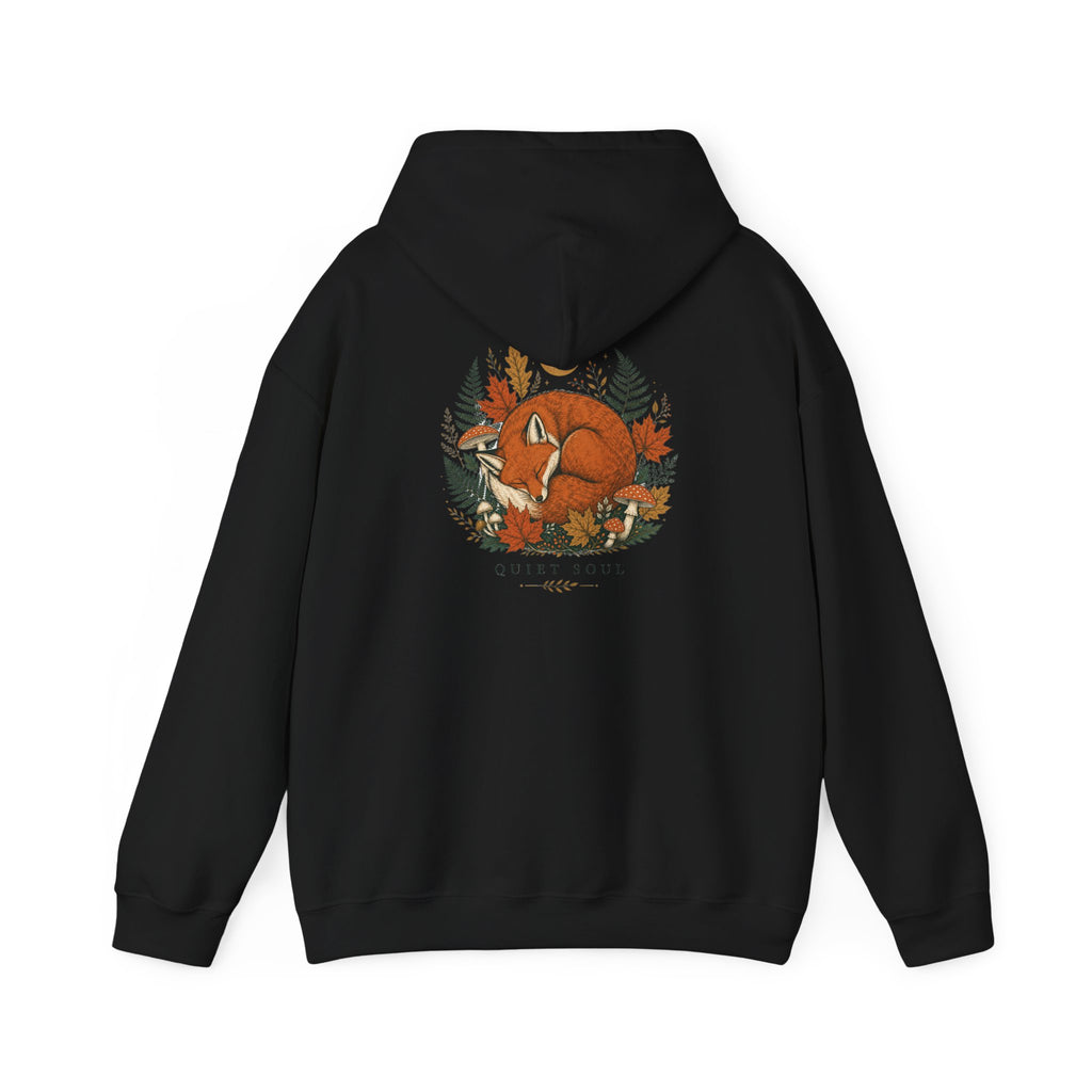 Fox Forest Hoodie — Cozy Sleeping Fox Autumn Leaves Sweatshirt