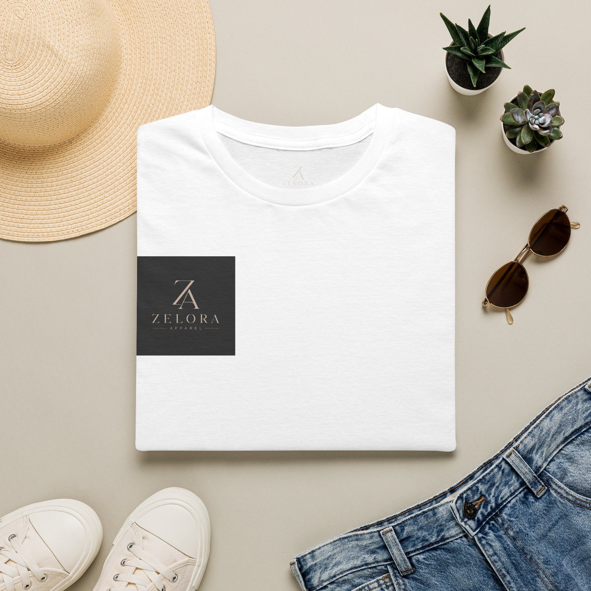 Minimalist Logo T‑Shirt — Zeora Square Chest Print