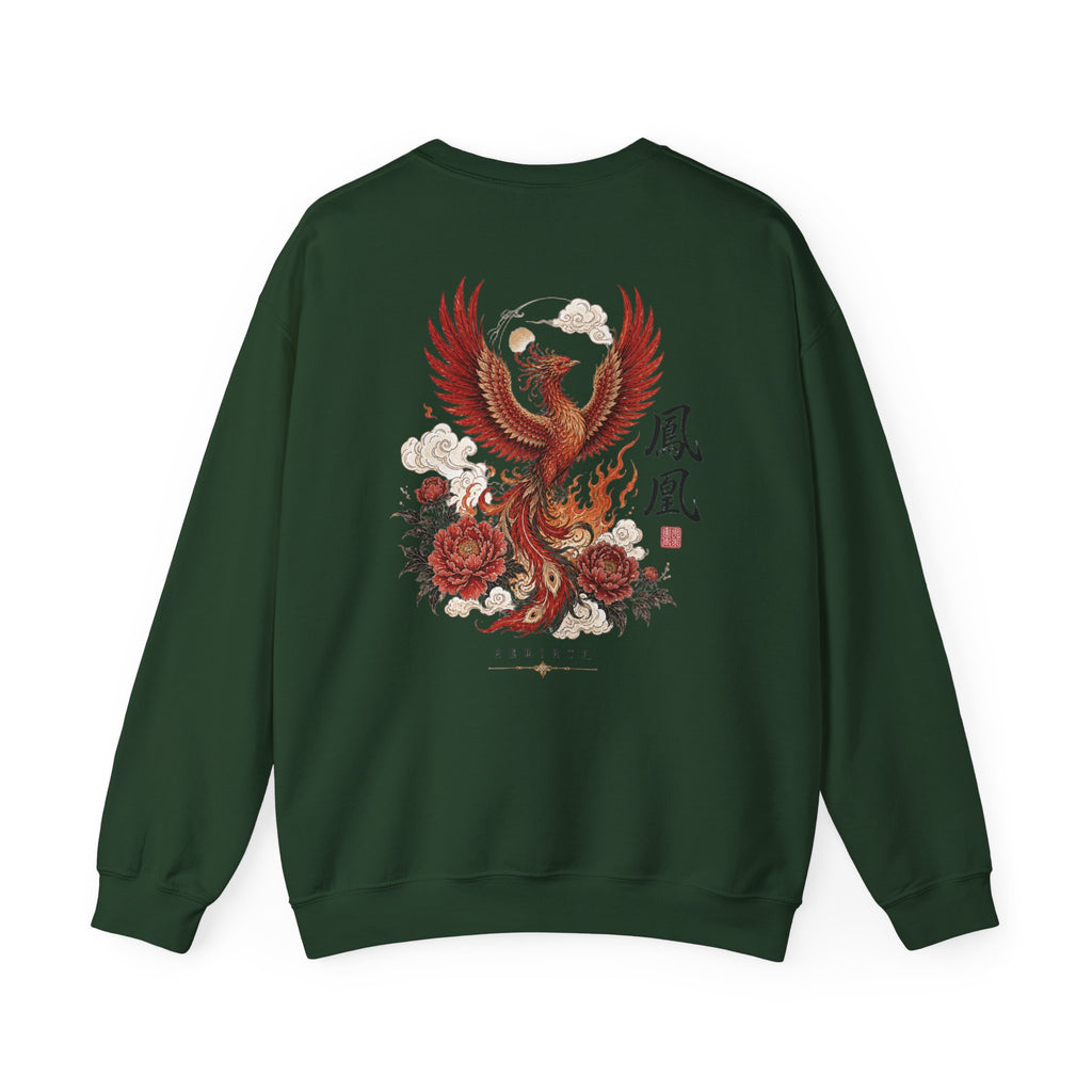 Phoenix Floral Crewneck Sweatshirt — Oriental Phoenix & Peony Graphic