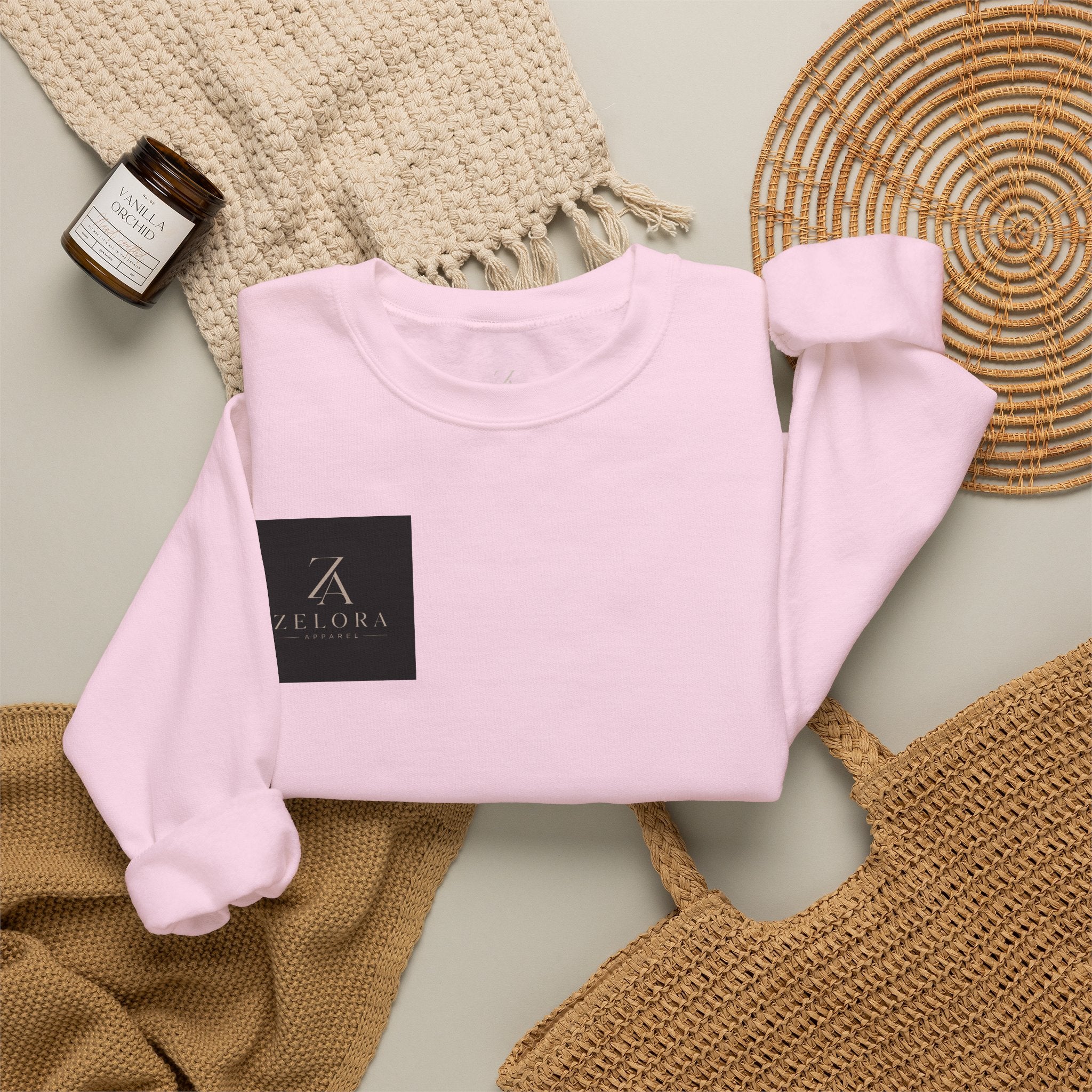Koi Waterfall Crewneck Sweatshirt — Japanese Koi & Cherry Blossom Back Graphic