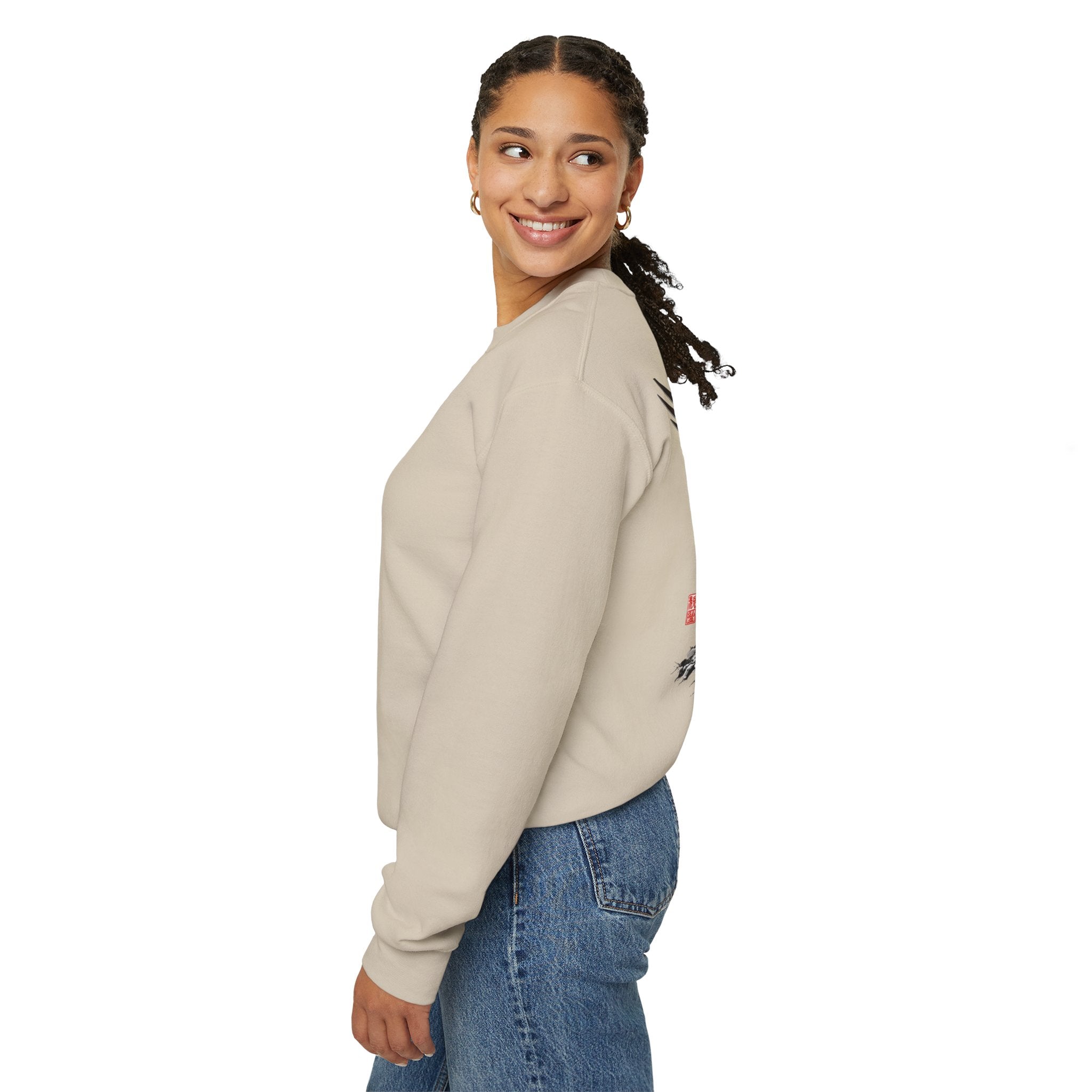Phoenix Warrior Crewneck Sweatshirt – Flaming Phoenix Sword Back Graphic