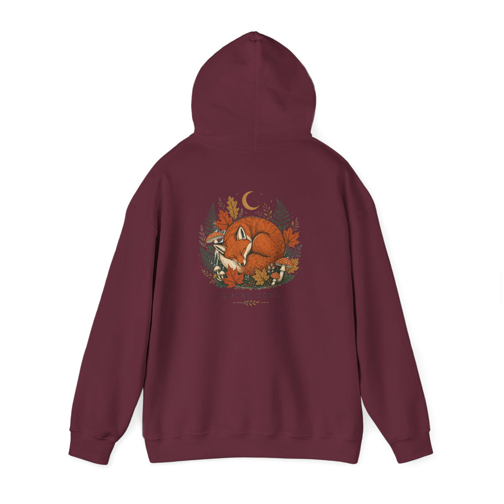 Fox Forest Hoodie — Cozy Sleeping Fox Autumn Leaves Sweatshirt