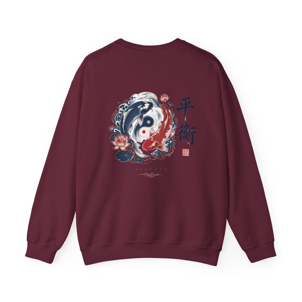 Yin Yang Koi Crewneck Sweatshirt — Balance (平衡) Japanese Koi Graphic