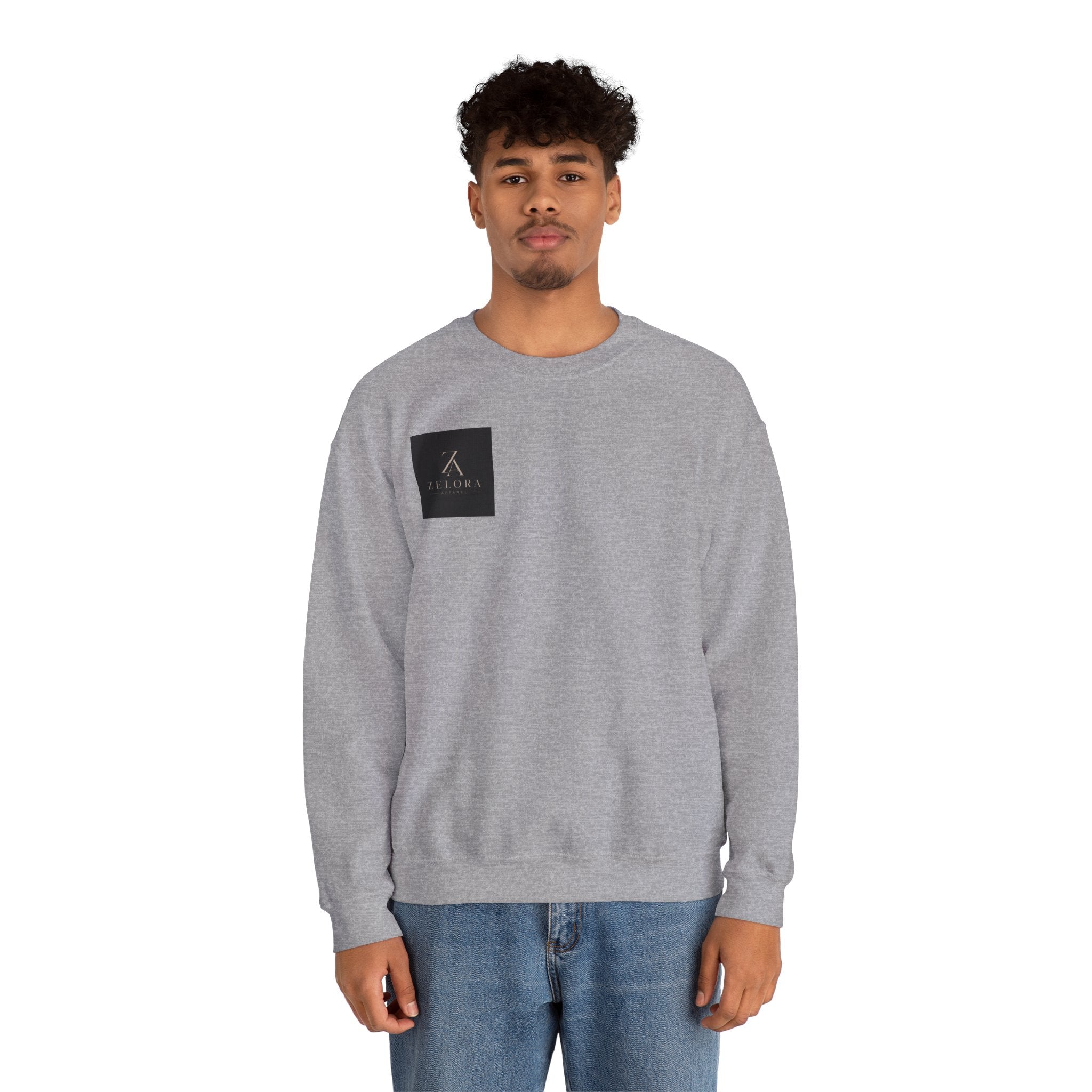 Crane Moon Crewneck Sweatshirt — Japanese-Inspired Crane & Moon Back Graphic