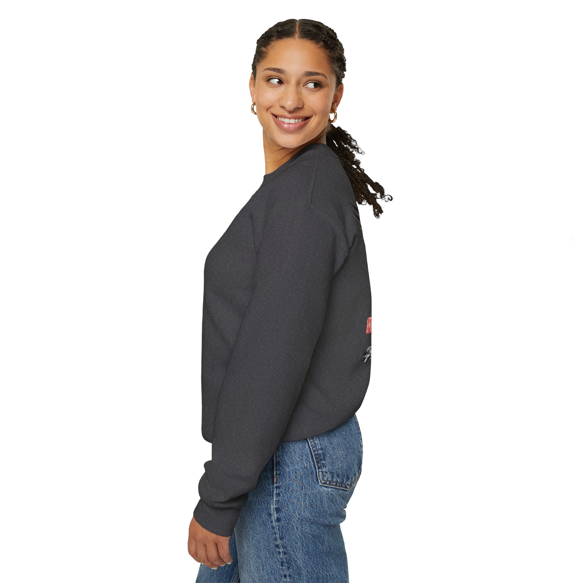 Phoenix Warrior Crewneck Sweatshirt – Flaming Phoenix Sword Back Graphic