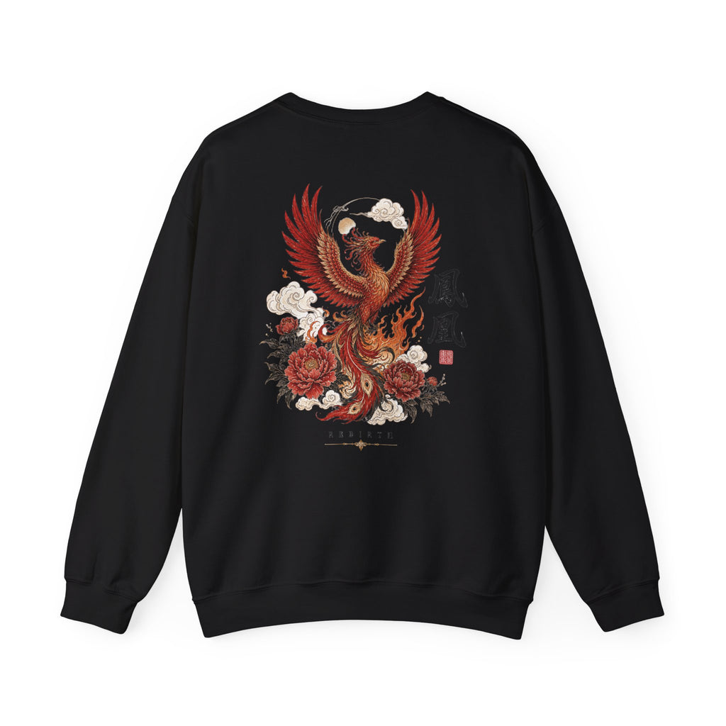 Phoenix Floral Crewneck Sweatshirt — Oriental Phoenix & Peony Graphic