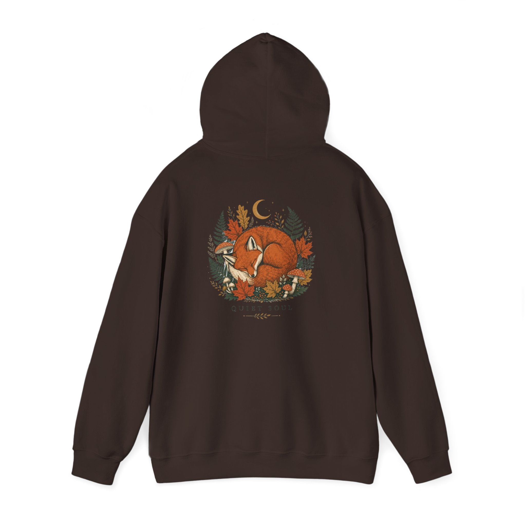 Fox Forest Hoodie — Cozy Sleeping Fox Autumn Leaves Sweatshirt