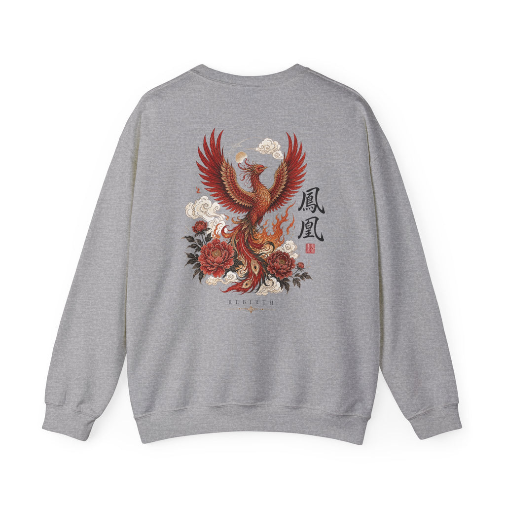Phoenix Floral Crewneck Sweatshirt — Oriental Phoenix & Peony Graphic