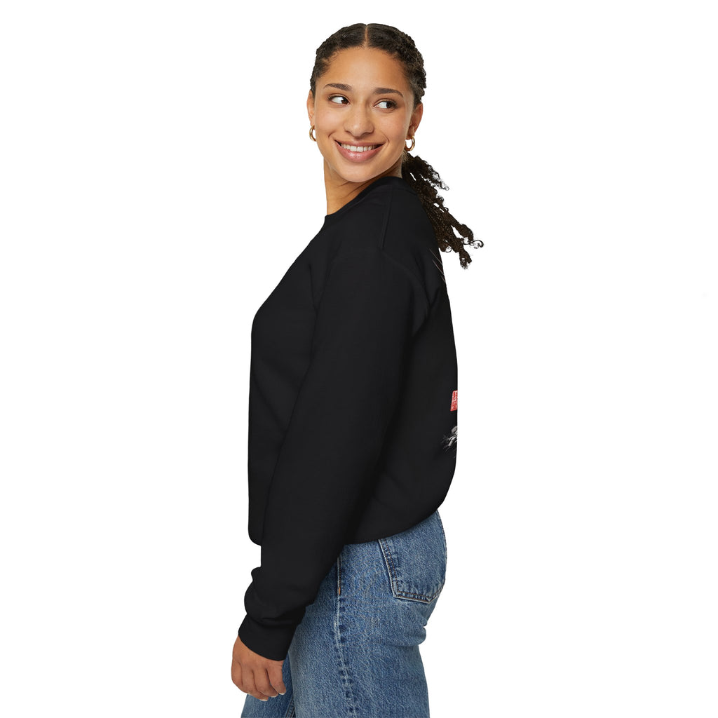 Phoenix Warrior Crewneck Sweatshirt – Flaming Phoenix Sword Back Graphic