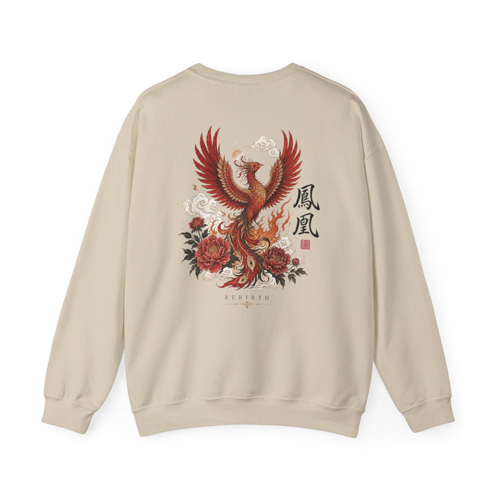 Phoenix Floral Crewneck Sweatshirt — Oriental Phoenix & Peony Graphic