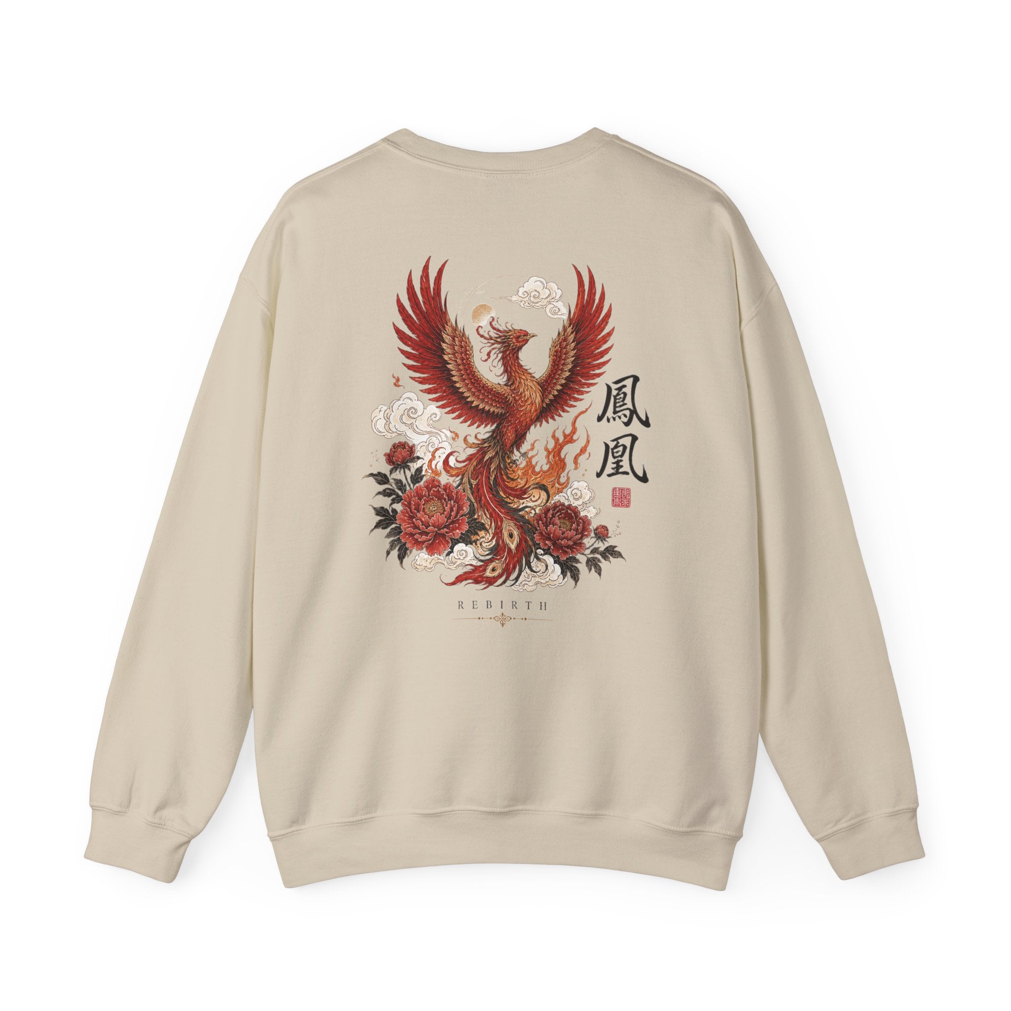 Phoenix Floral Crewneck Sweatshirt — Oriental Phoenix & Peony Graphic