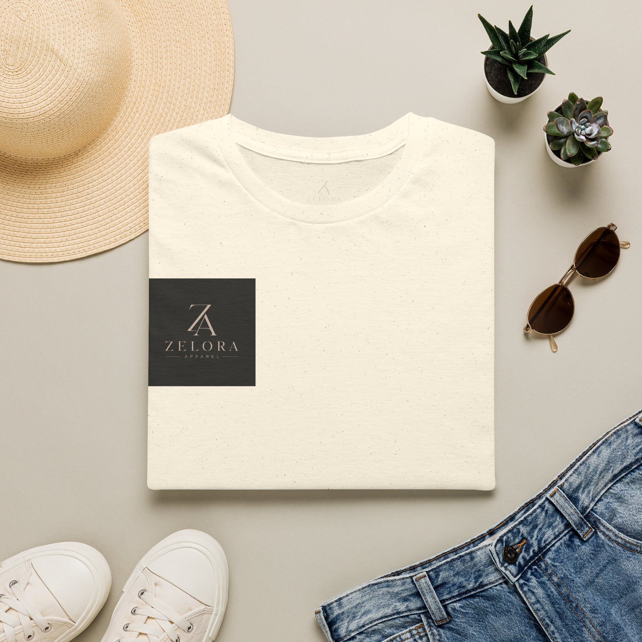 Minimal Logo T‑Shirt — Small Chest Square Zeora Design