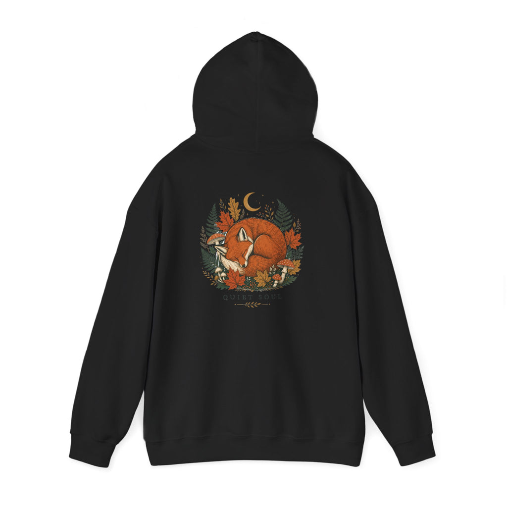 Fox Forest Hoodie — Cozy Sleeping Fox Autumn Leaves Sweatshirt