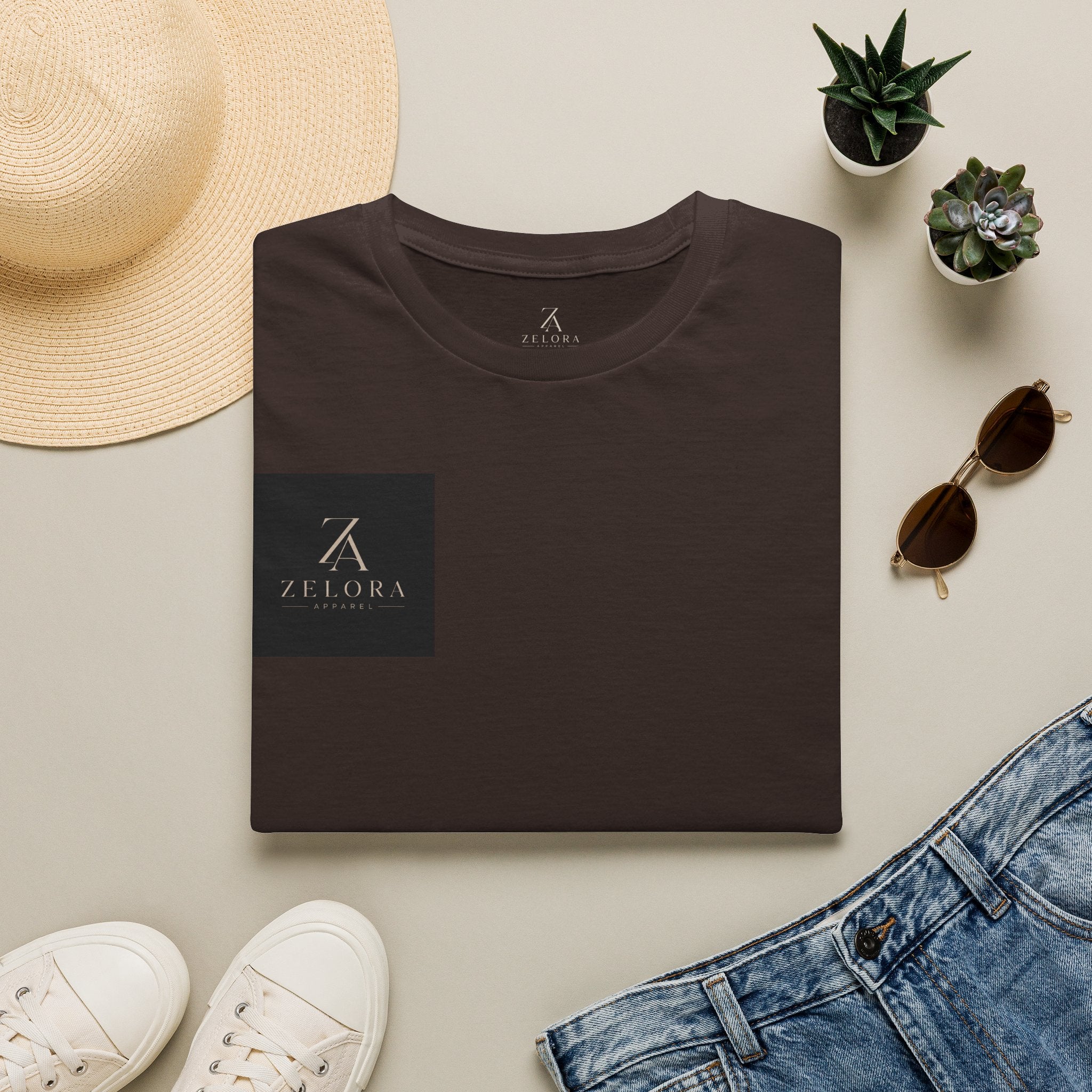 Minimal Logo T‑Shirt — Zenora Black Square Chest Print