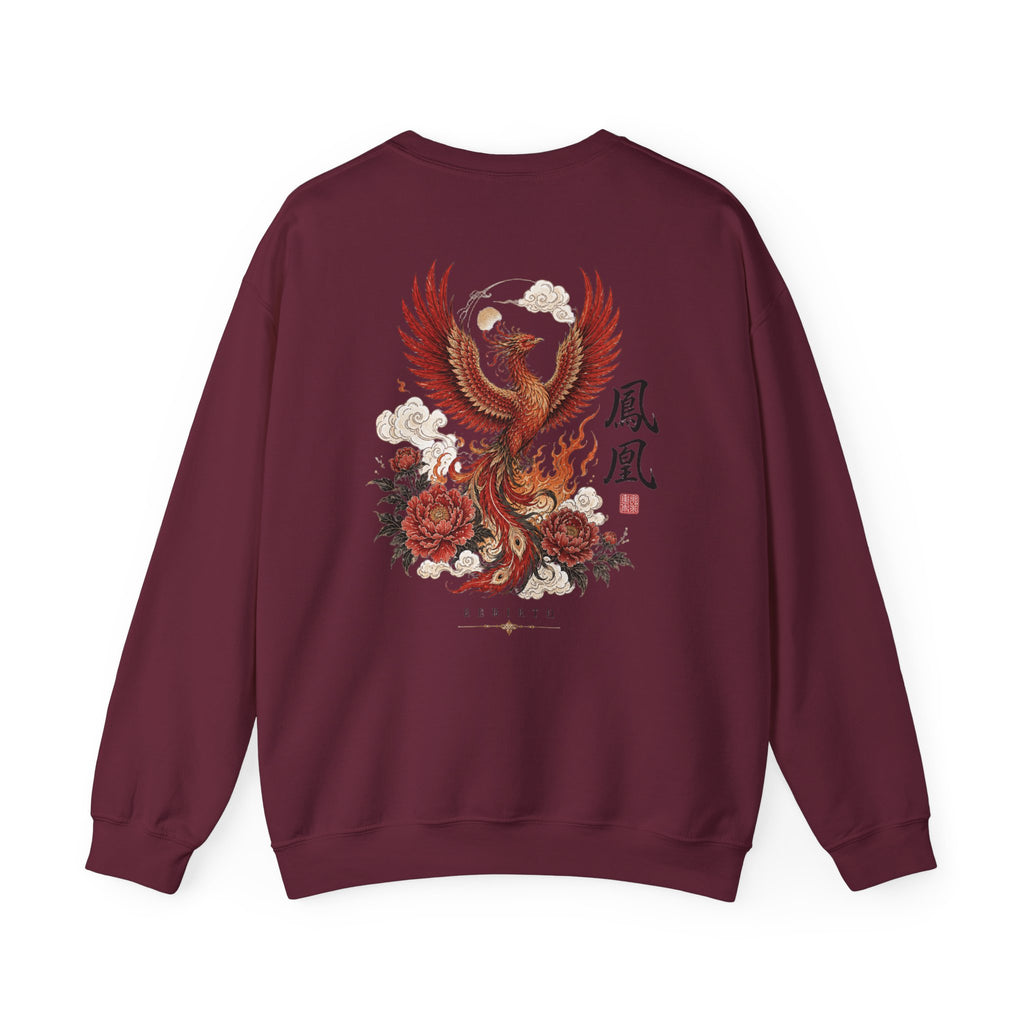 Phoenix Floral Crewneck Sweatshirt — Oriental Phoenix & Peony Graphic
