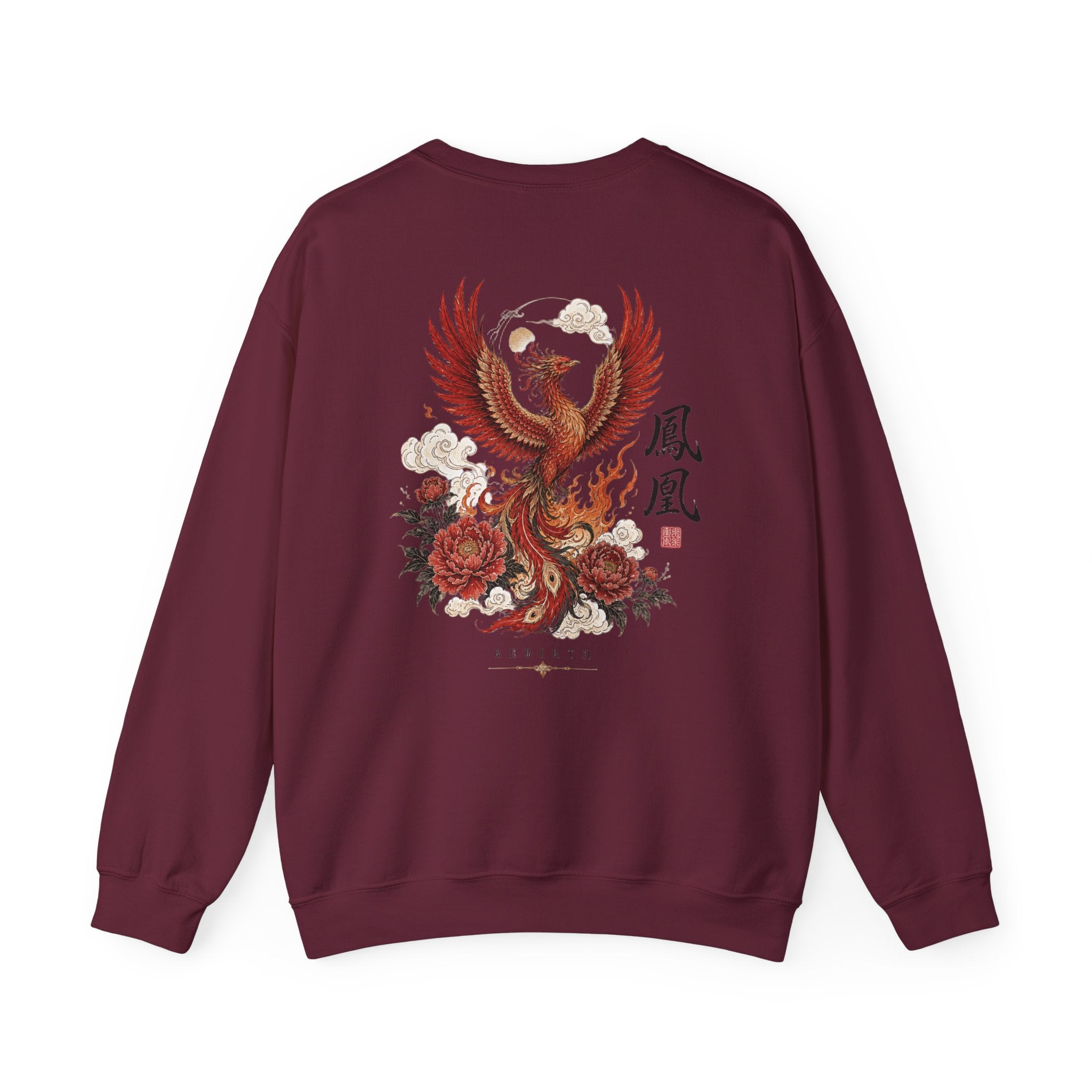 Phoenix Floral Crewneck Sweatshirt — Oriental Phoenix & Peony Graphic