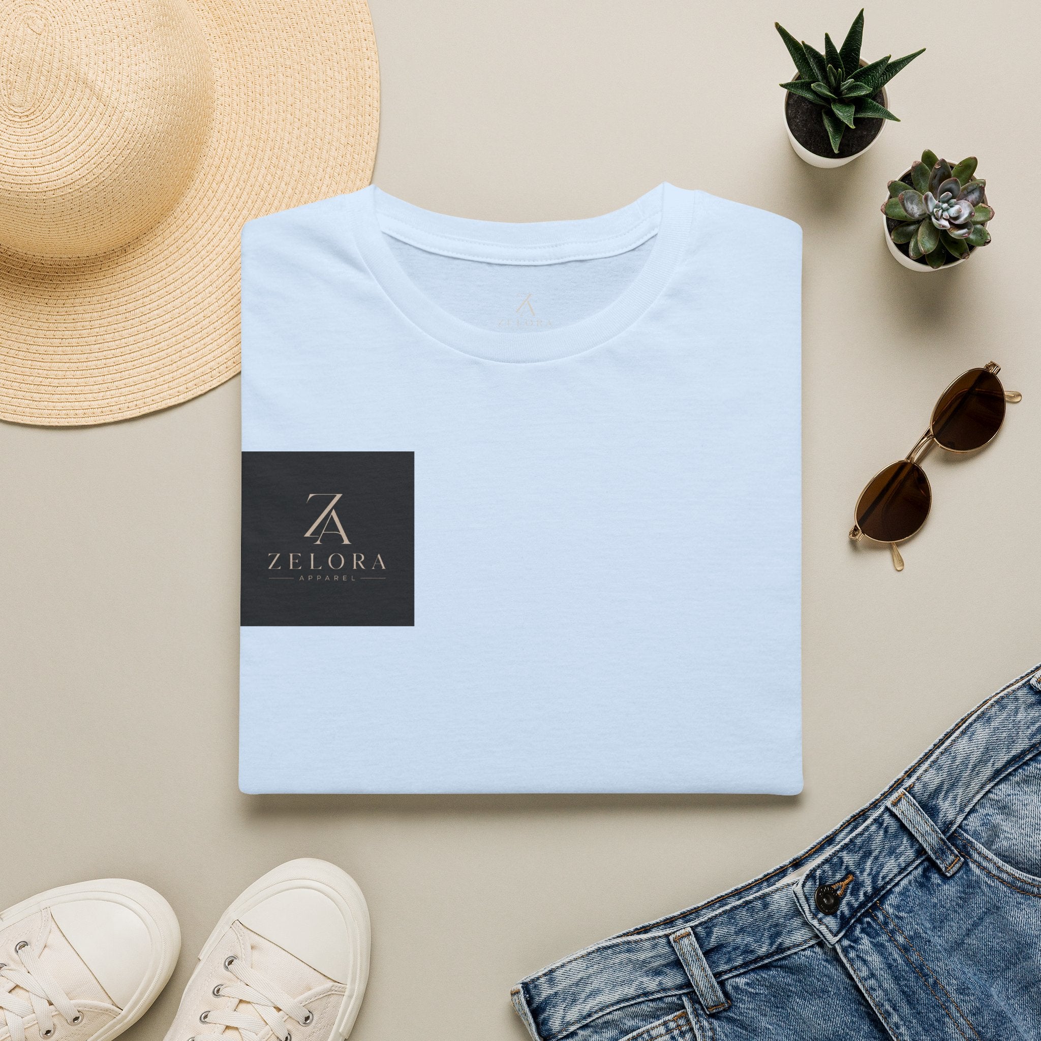 Minimal Logo T‑Shirt — Petite Chest Square Branding Tee