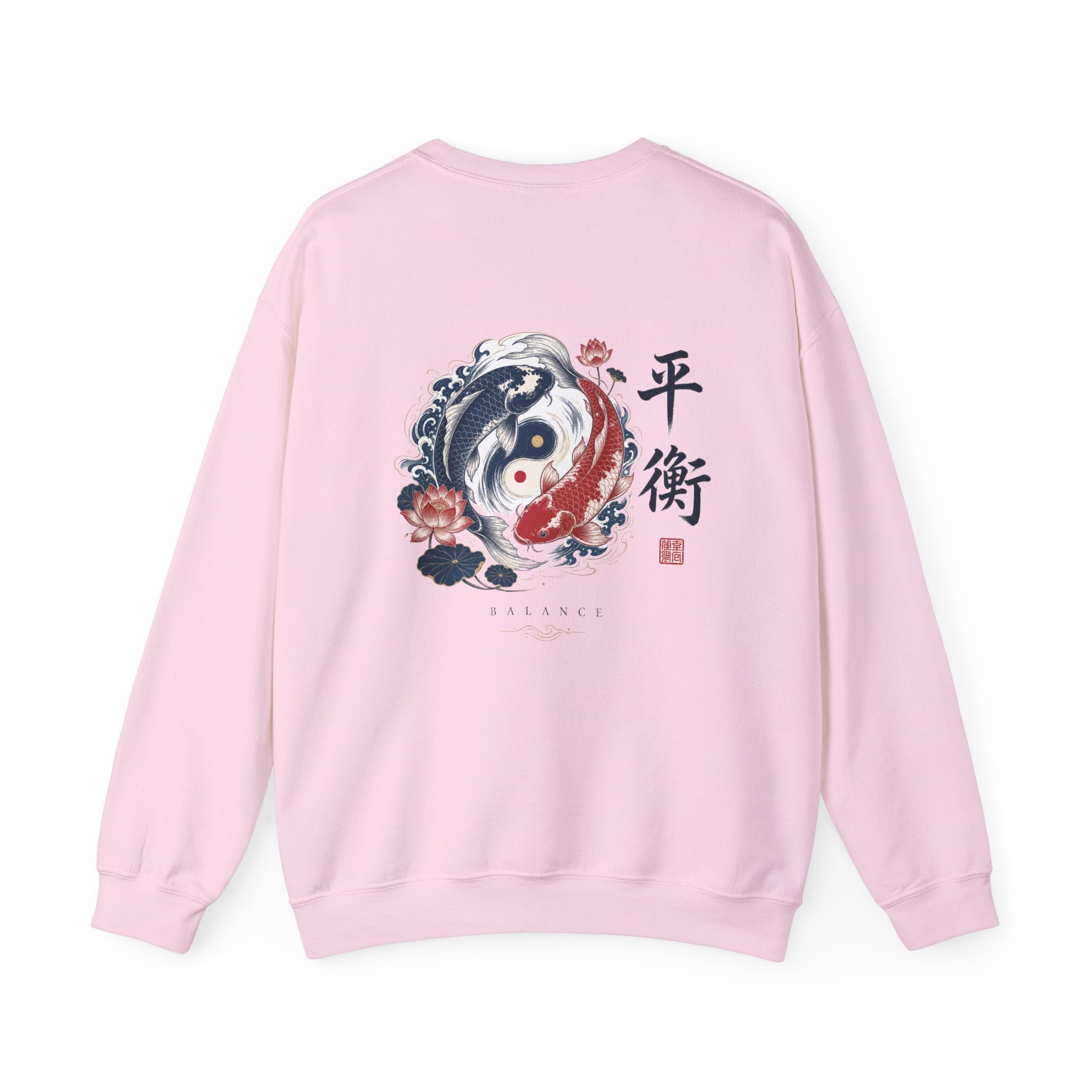 Yin Yang Koi Crewneck Sweatshirt — Balance (平衡) Japanese Koi Graphic