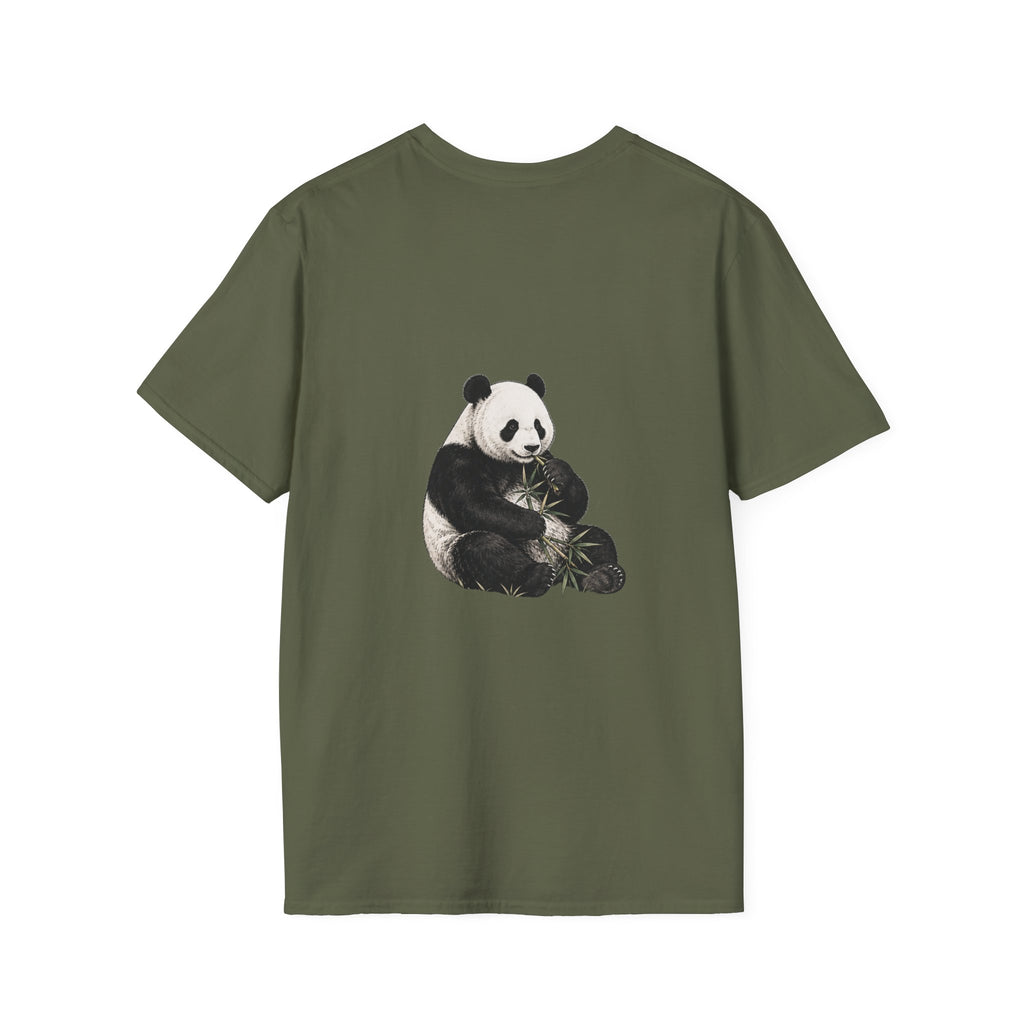 Panda Eating Bamboo T-Shirt — Cute Panda Wildlife Graphic Tee