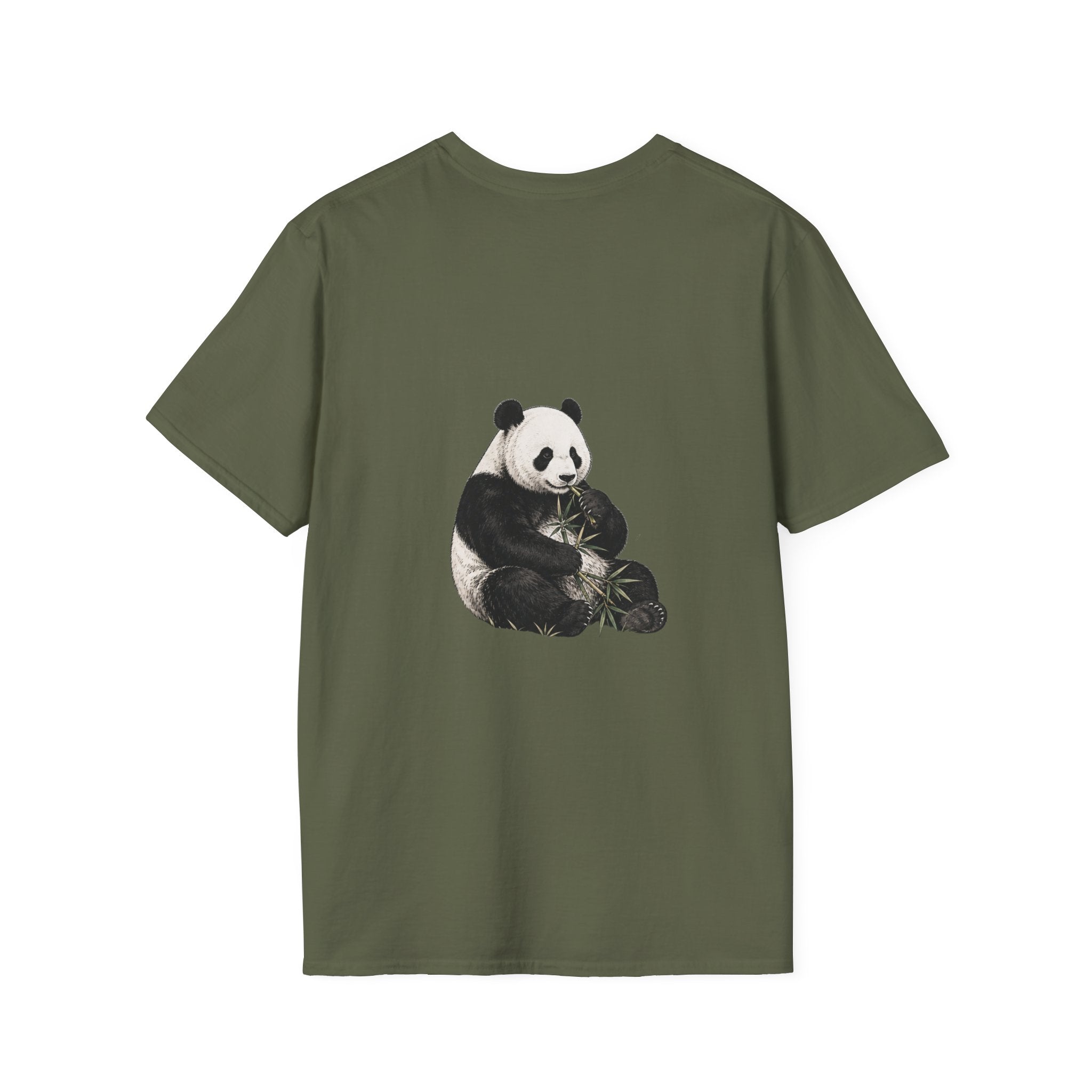 Panda Eating Bamboo T-Shirt — Cute Panda Wildlife Graphic Tee