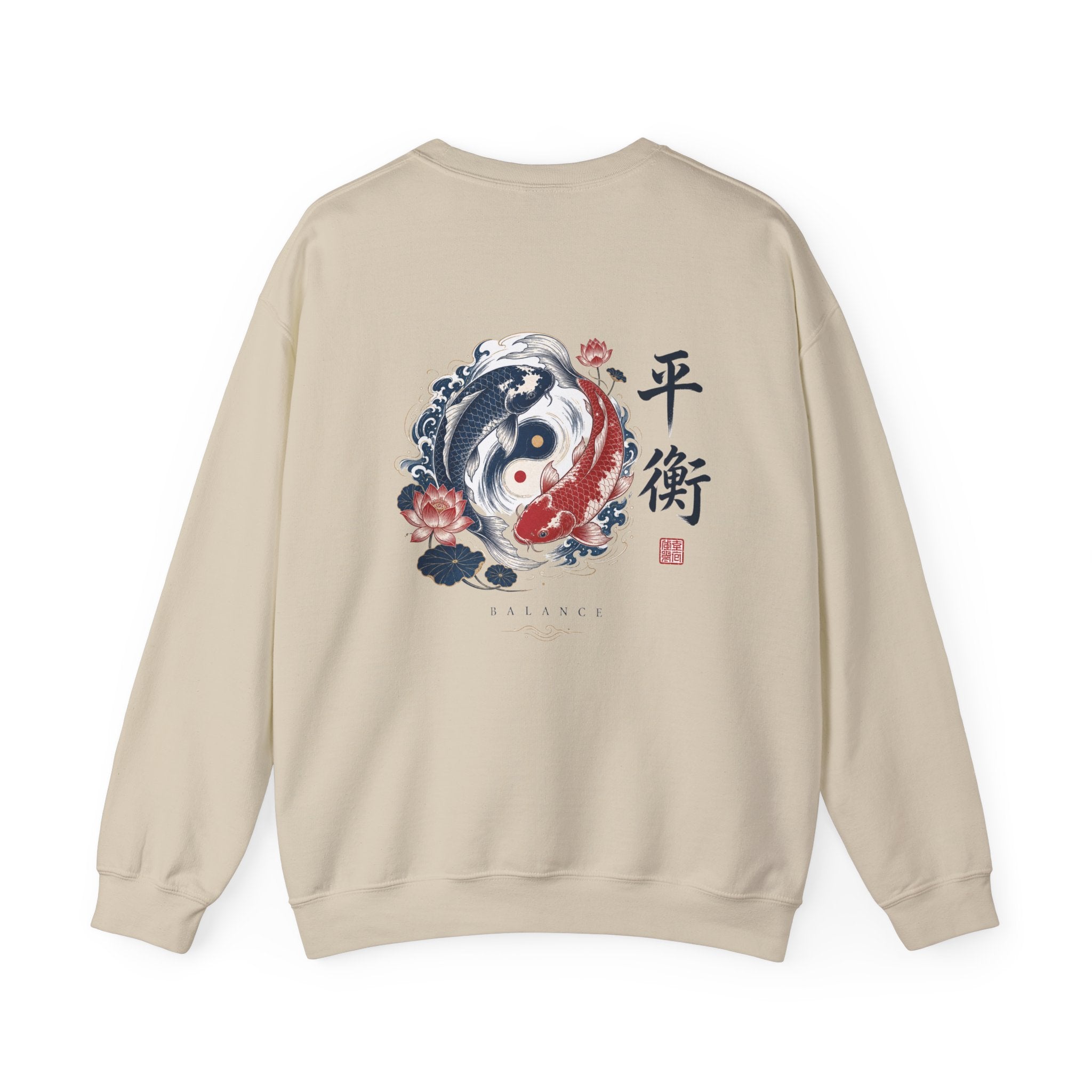 Yin Yang Koi Crewneck Sweatshirt — Balance (平衡) Japanese Koi Graphic