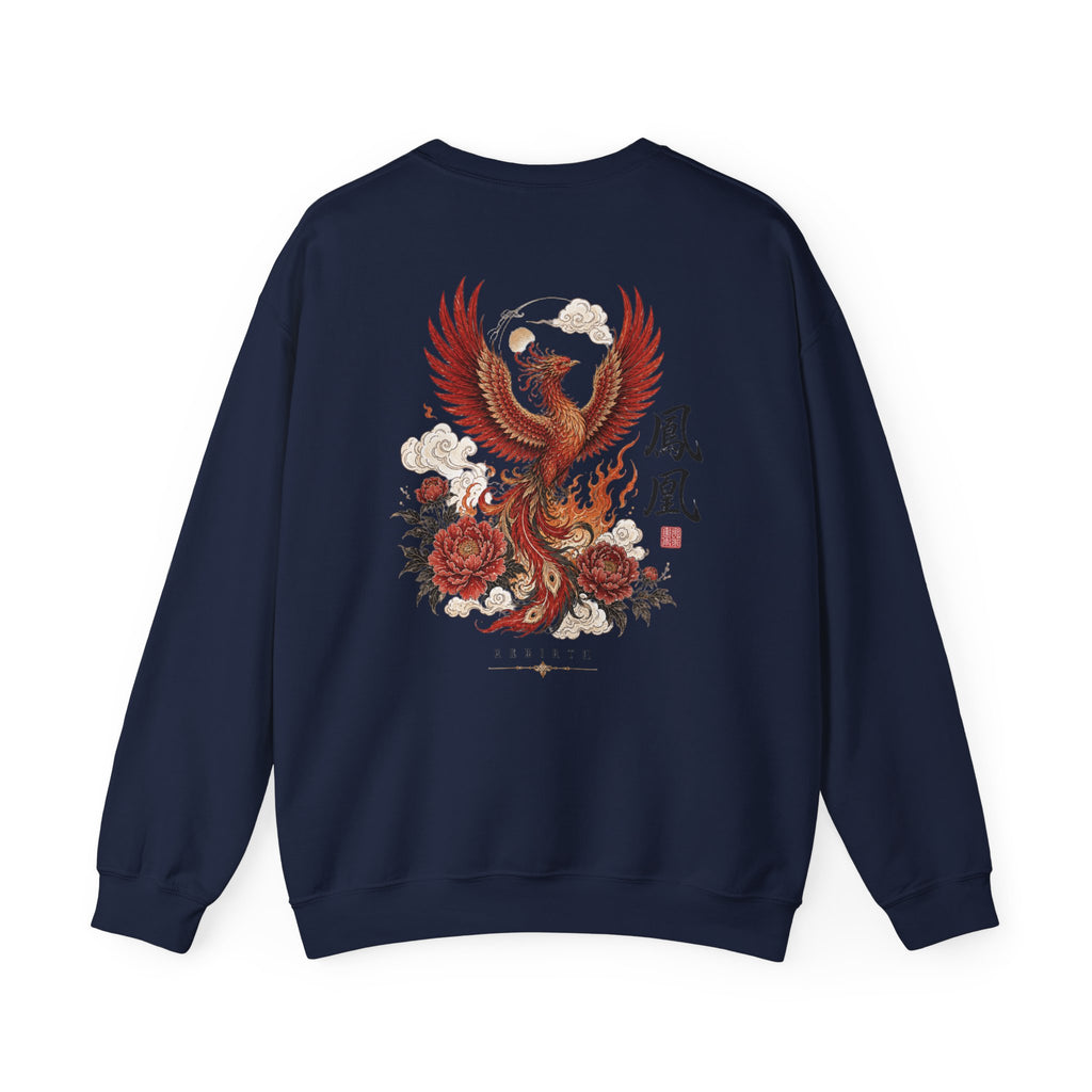 Phoenix Floral Crewneck Sweatshirt — Oriental Phoenix & Peony Graphic