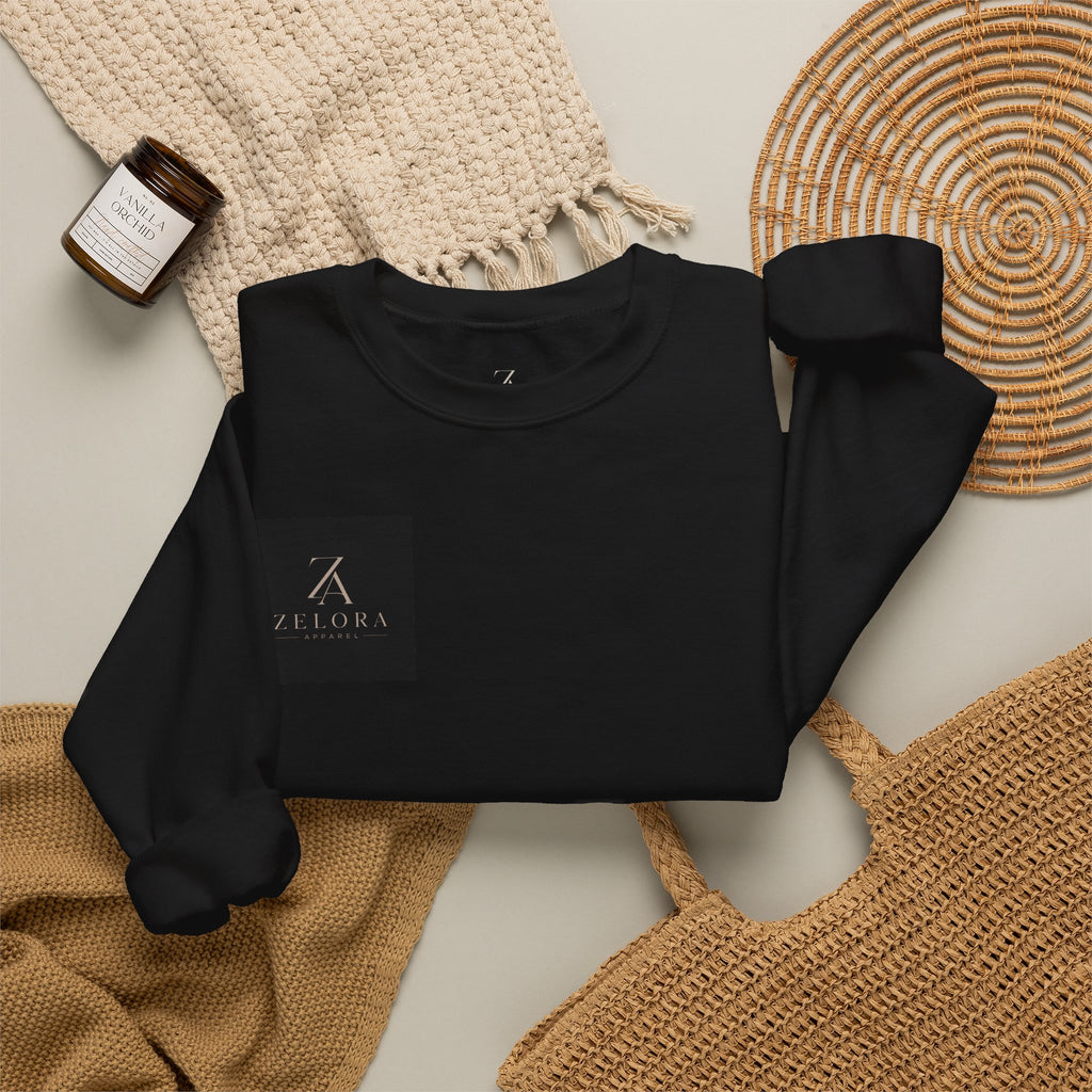 Crane & Cherry Blossom Crewneck Sweatshirt — Japanese Crane Graphic Pullover